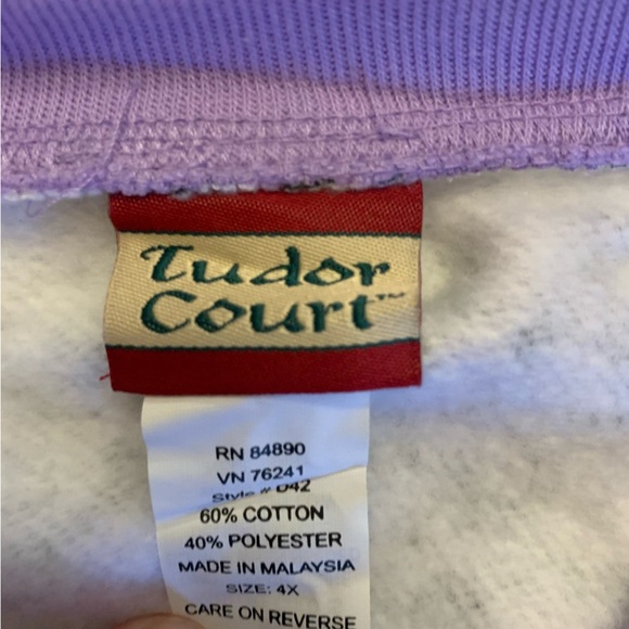 Tudor Court Cardigan Sweatshirt floral button up size 4x spring coat oversized - Picture 8 of 8